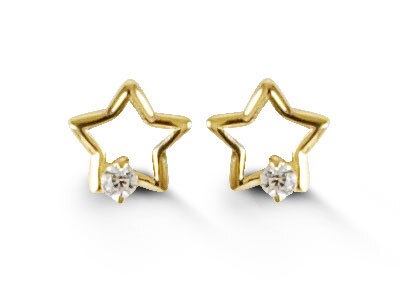 Baby Studs Golden Star in 14k Yellow Gold