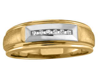 0.06 ct T.W. 6-Stone Two Tone Gold Wedding Band