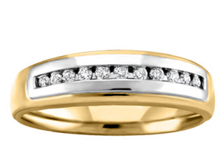 0.24 ct T.W. Channel Set White & Yellow Gold Wedding Band