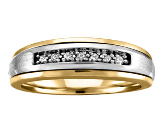 0.07 ct T.W. 7-stone Two Tone Gold Wedding Band