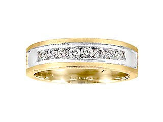 0.25 ct T.W.Channel Set Two Tone Gold Wedding Band