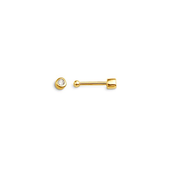 Diamond Bezel Nose Stud Bone Pin in 14K Gold