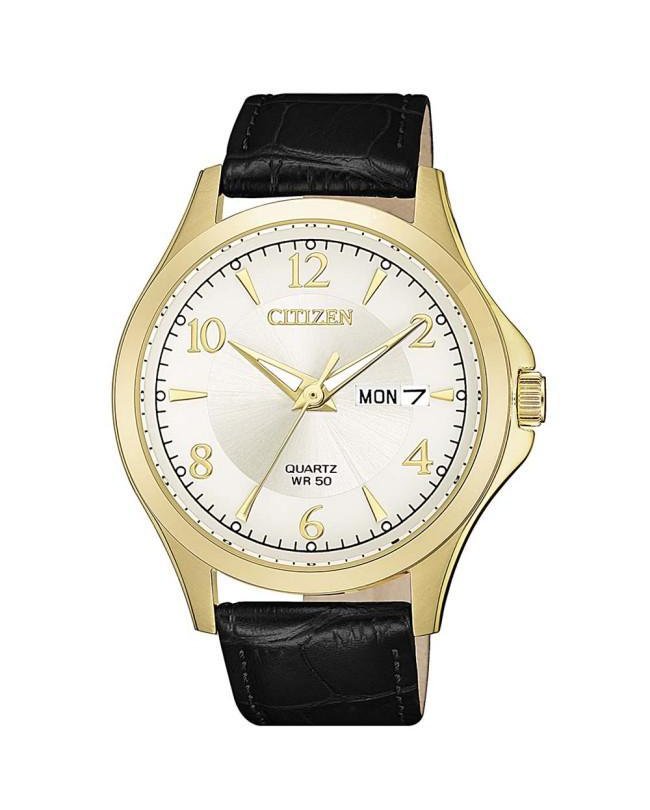 Citizen Quartz Mens Gold-tone Leather Watch (Model: BF2003-25A)