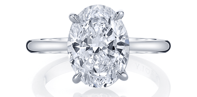 ct T.W.-14K White Gold Lab Oval Diamond Solitaire Engagement